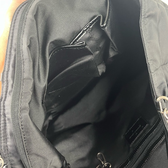 Jessica Simpson Black Tote Bag Shoulder Bag Canvas Floral Charm Medium Large - Picture 11 of 11